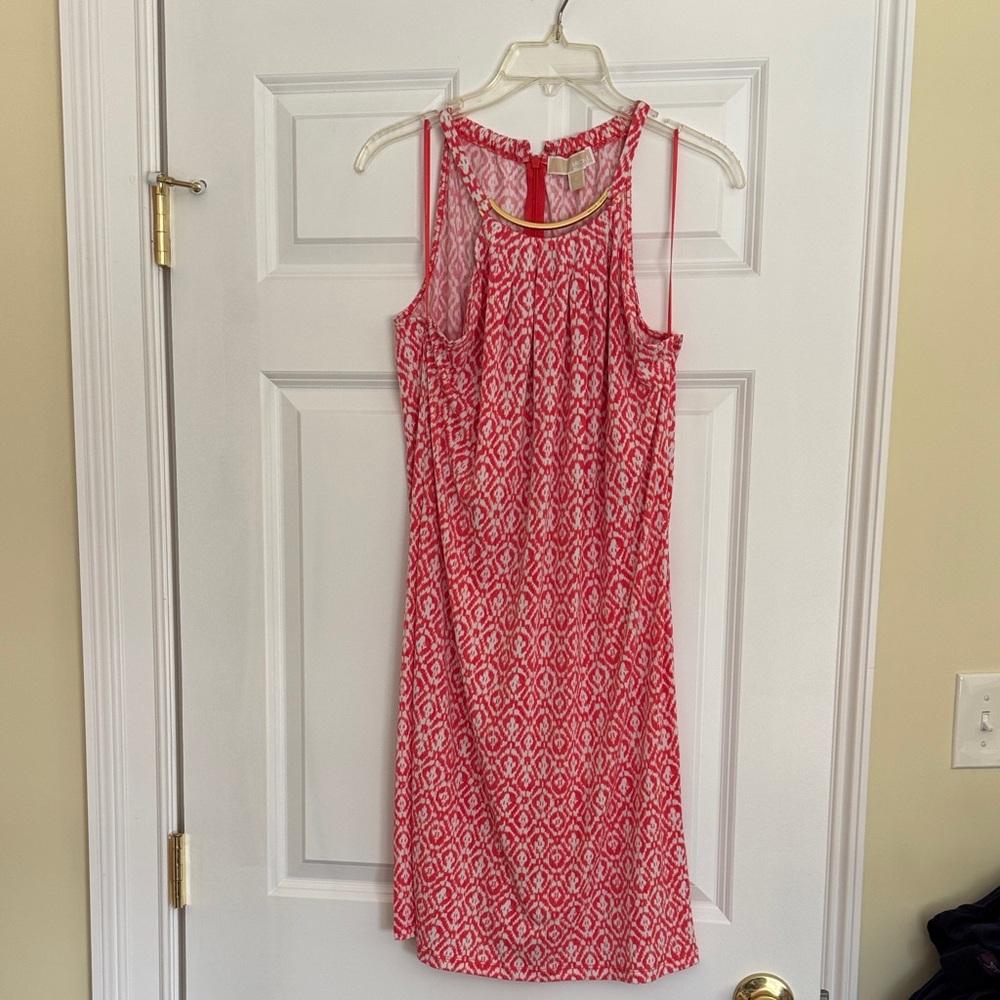 Michael Kors Coral and White Patterned Dress